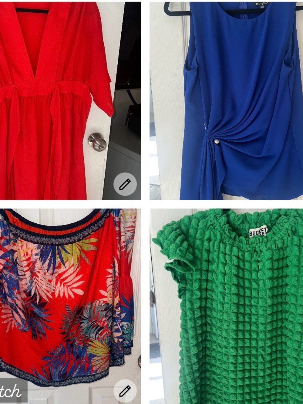 Set of 4, all size Large! Including BUCKETLIST Textured Short-Sleeve Blouse